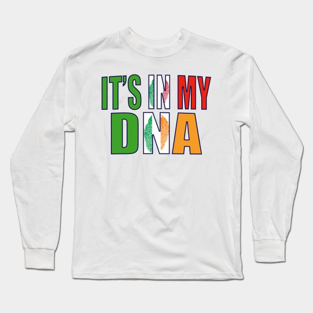 Italian And Irish DNA Mix Flag Heritage Gift Long Sleeve T-Shirt by Just Rep It!!